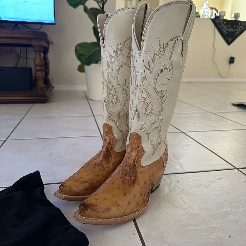 Freebird Woodland Ostrich Western Cowboy Boots